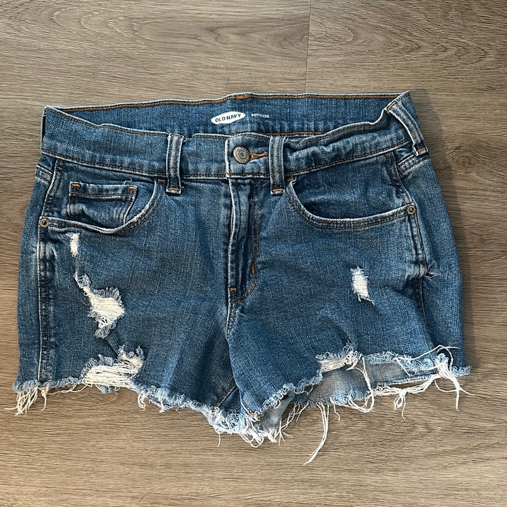 Old Navy Distressed Dark Blue Denim Cutoff Shorts